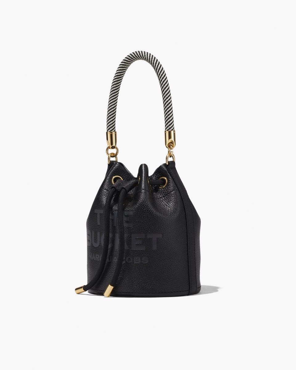 Marc Jacobs The Leather Bucket Bag Black | YUJOQL218