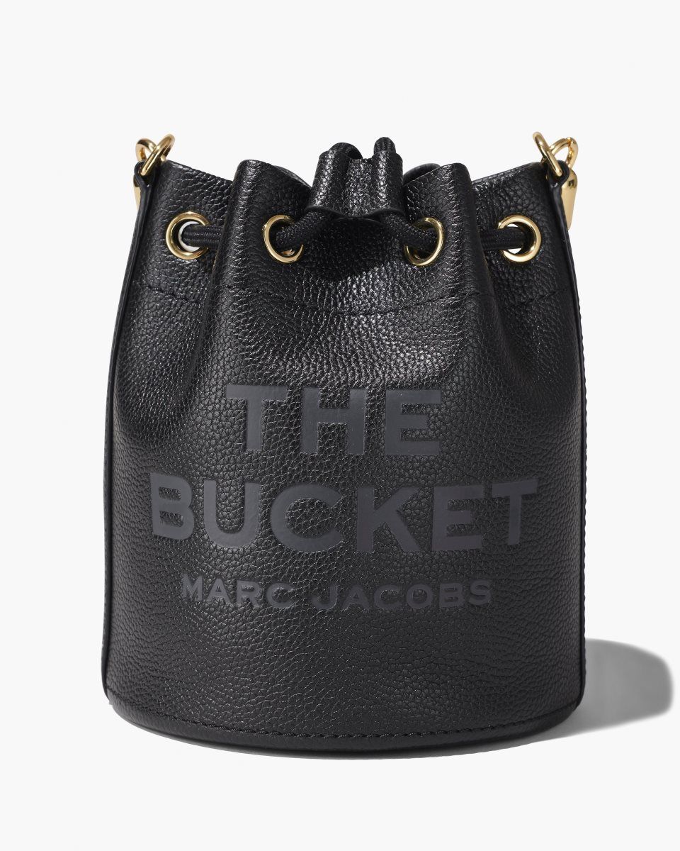 Marc Jacobs The Leather Bucket Bag Black | YUJOQL218