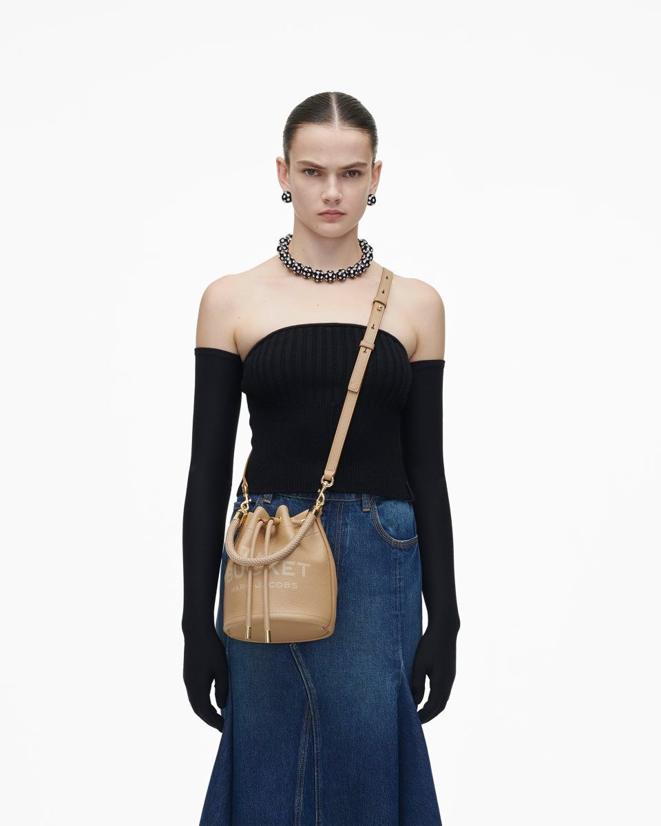 Marc Jacobs The Leather Bucket Bag Brown | ZKLPUW541