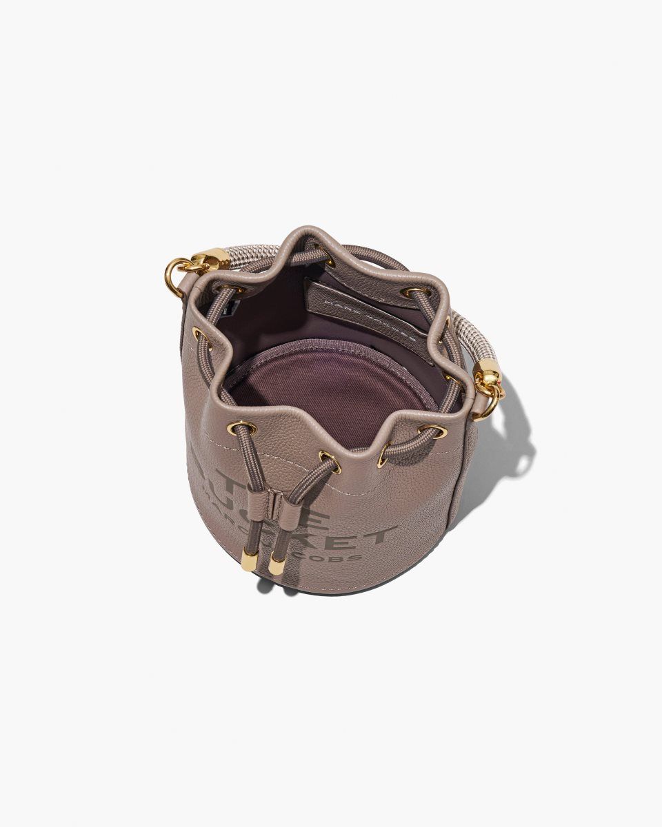 Marc Jacobs The Leather Bucket Bag Cement | UVZFIS470