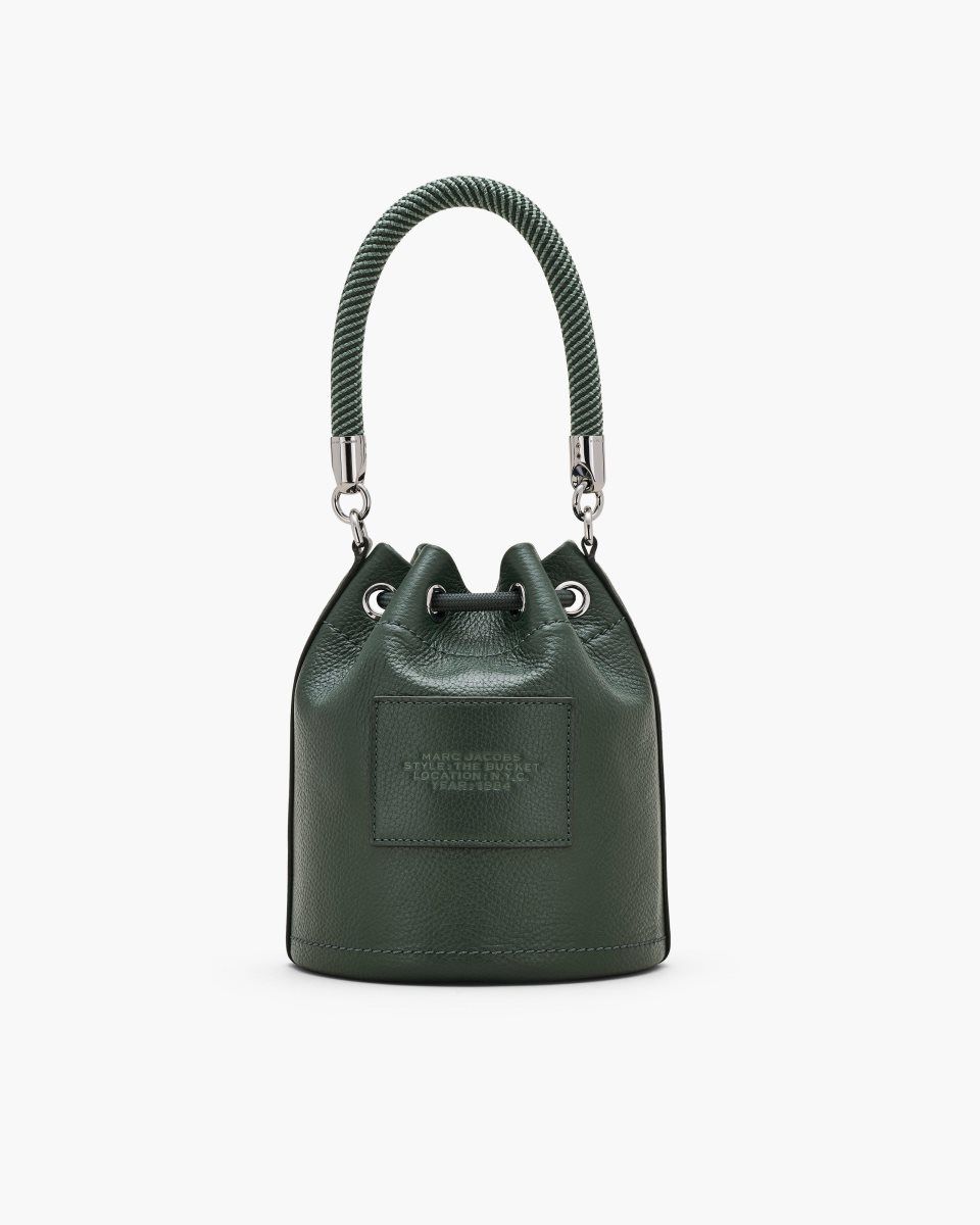 Marc Jacobs The Leather Bucket Bag Dark Green | LKQMBY238