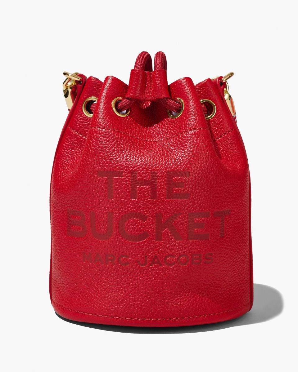 Marc Jacobs The Leather Bucket Bag Red | USJNCH014