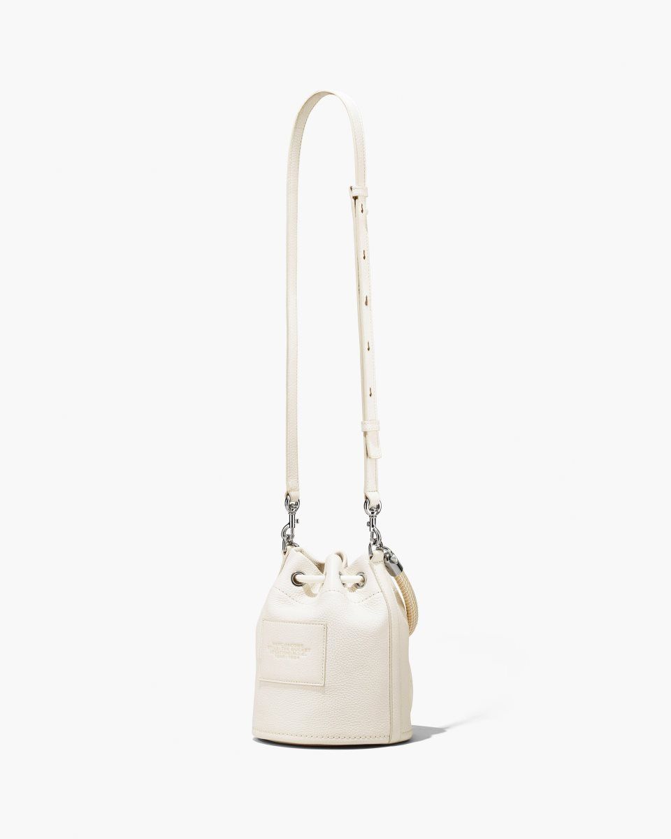 Marc Jacobs The Leather Bucket Bag Silver | BZRHTC219