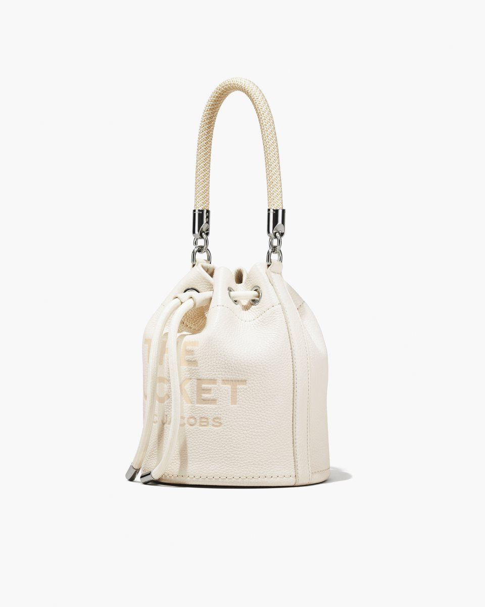 Marc Jacobs The Leather Bucket Bag Silver | BZRHTC219