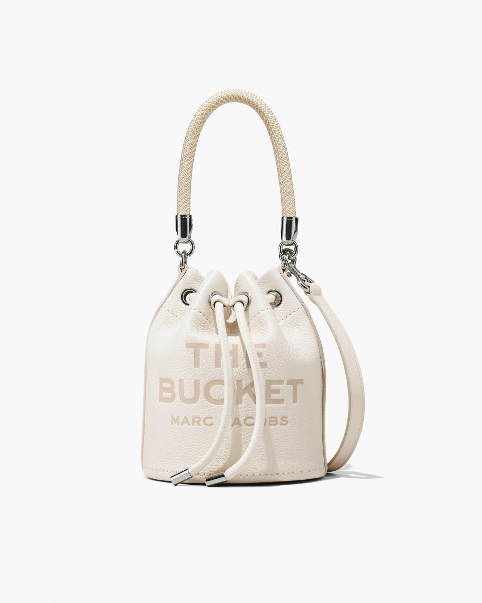 Marc Jacobs The Leather Bucket Bag Silver | BZRHTC219