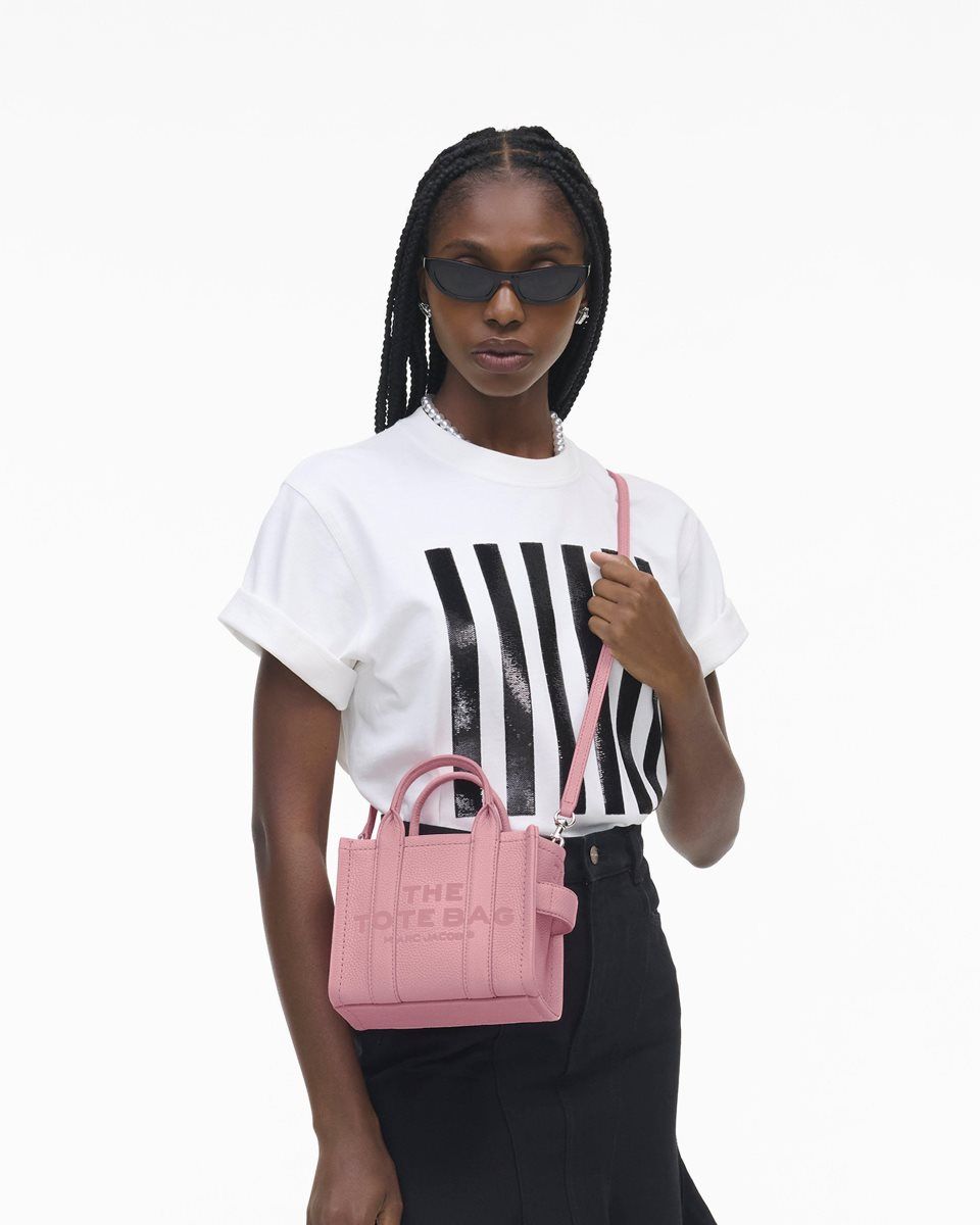 Marc Jacobs The Leather Crossbody Tote Bag Pink | MXSBVJ564