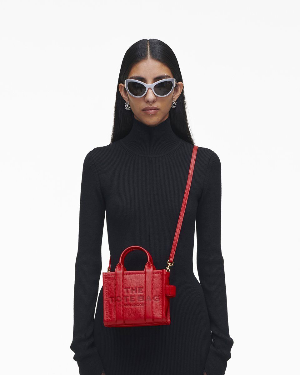 Marc Jacobs The Leather Crossbody Tote Bag Red | VMKOYI392