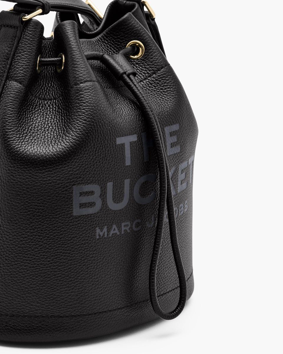 Marc Jacobs The Leather Large Bucket Bag Black | MWXODZ206