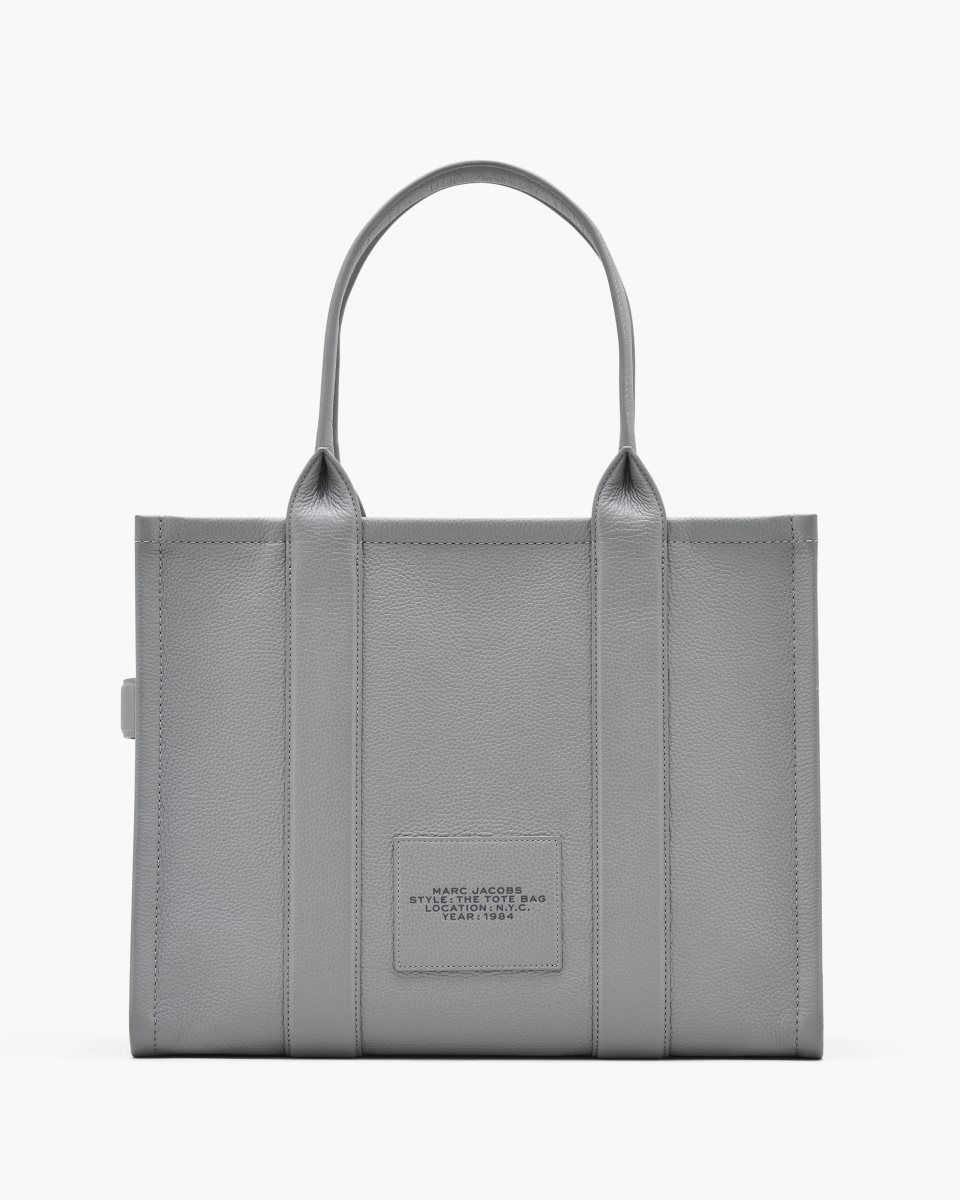 Marc Jacobs The Leather Large Tote Bag Grey | WFNXQC483