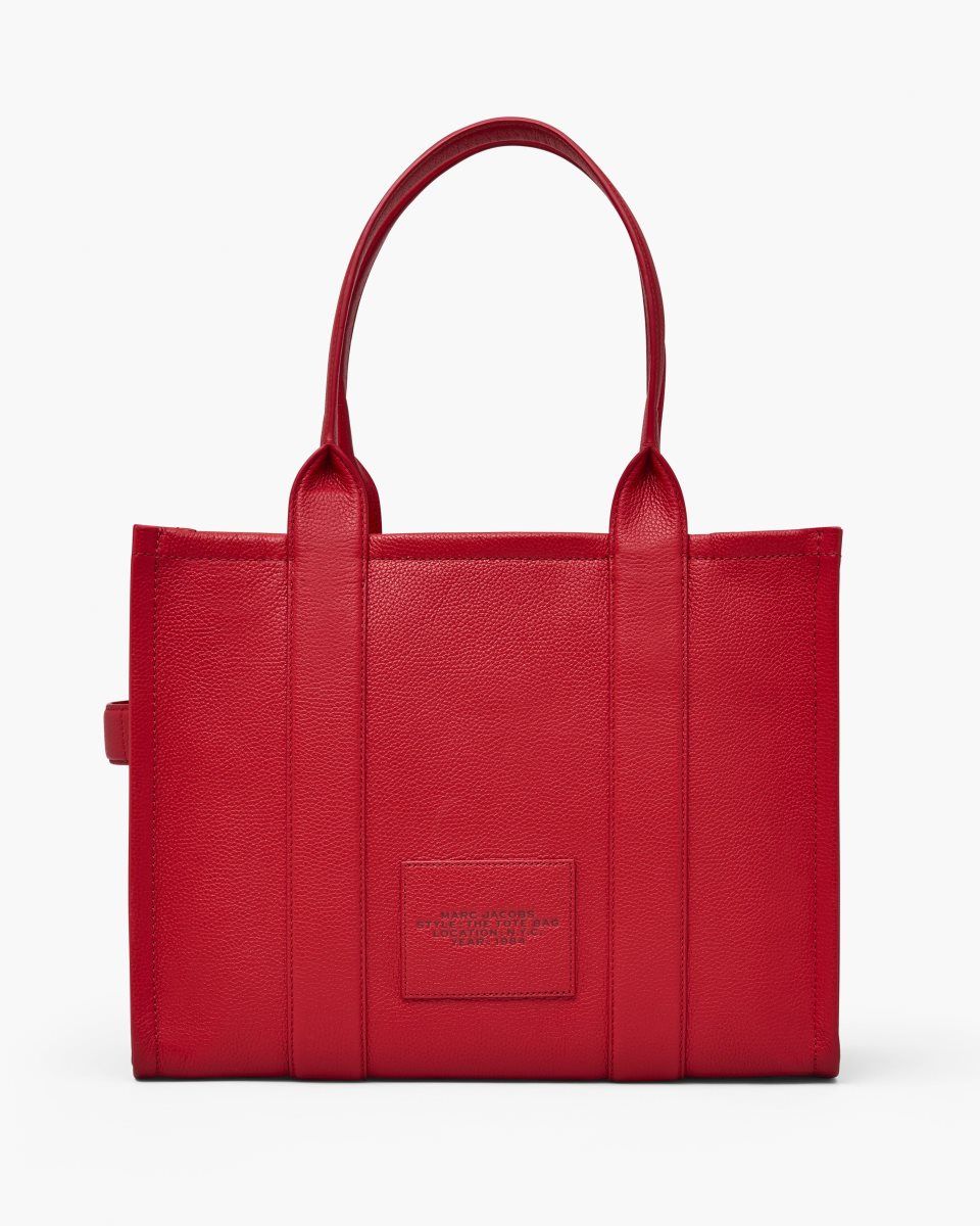 Marc Jacobs The Leather Large Tote Bag Red | KJQTZG178