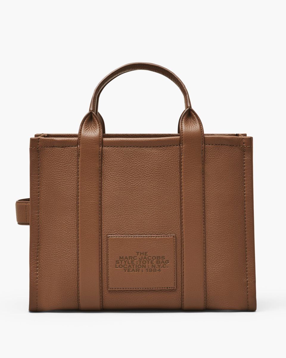 Marc Jacobs The Leather Medium Tote Bag Argan Oil | KUVQWN905