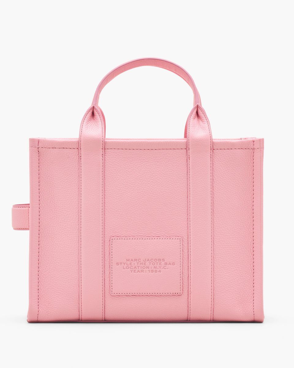 Marc Jacobs The Leather Medium Tote Bag Pink | MZFCVW630