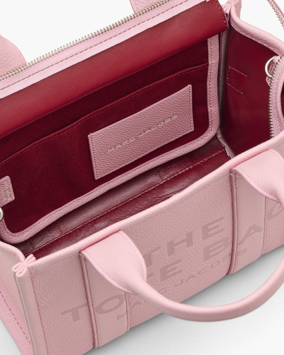 Marc Jacobs The Leather Medium Tote Bag Pink | MZFCVW630