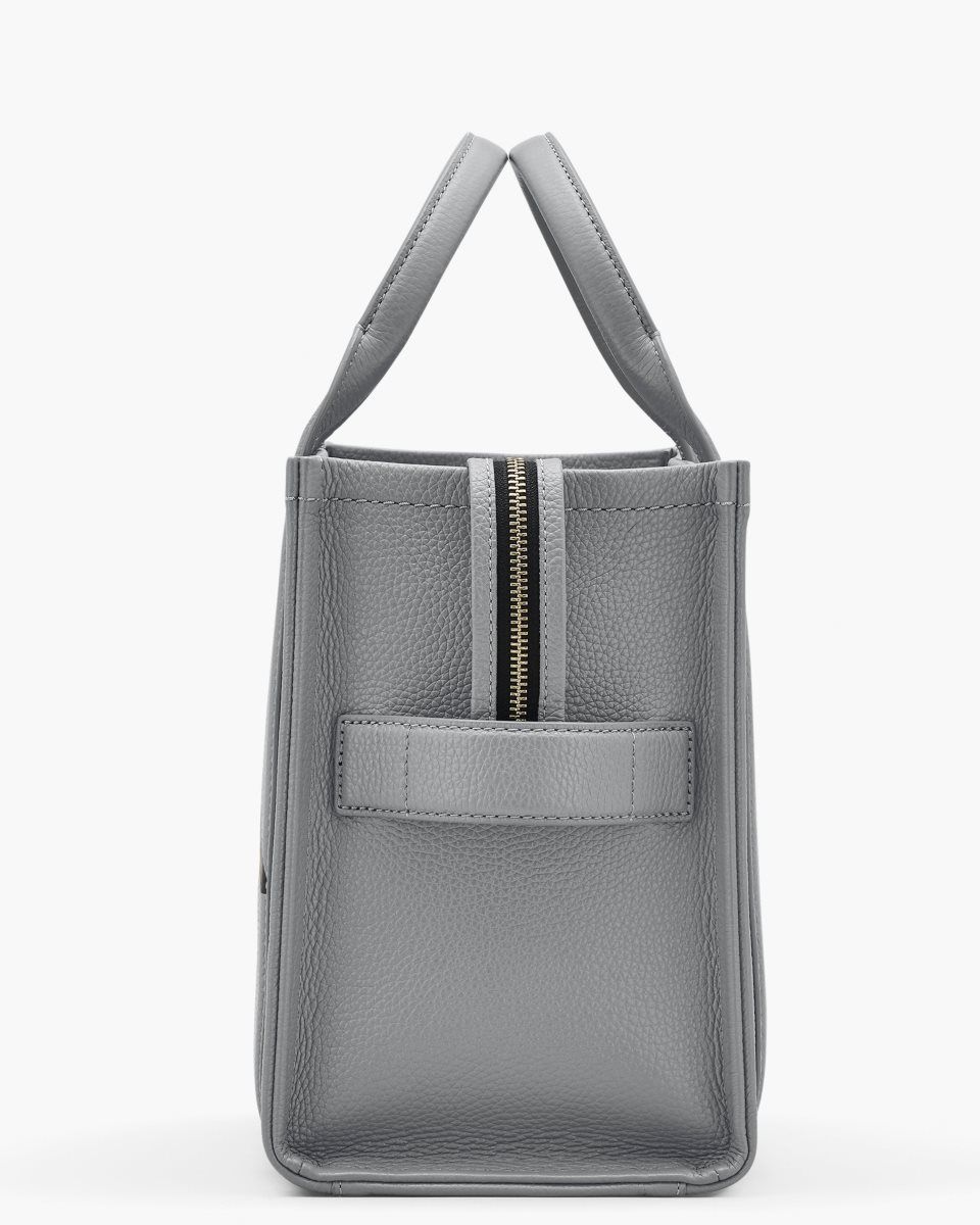 Marc Jacobs The Leather Medium Tote Bag Grey | MZPIGQ683