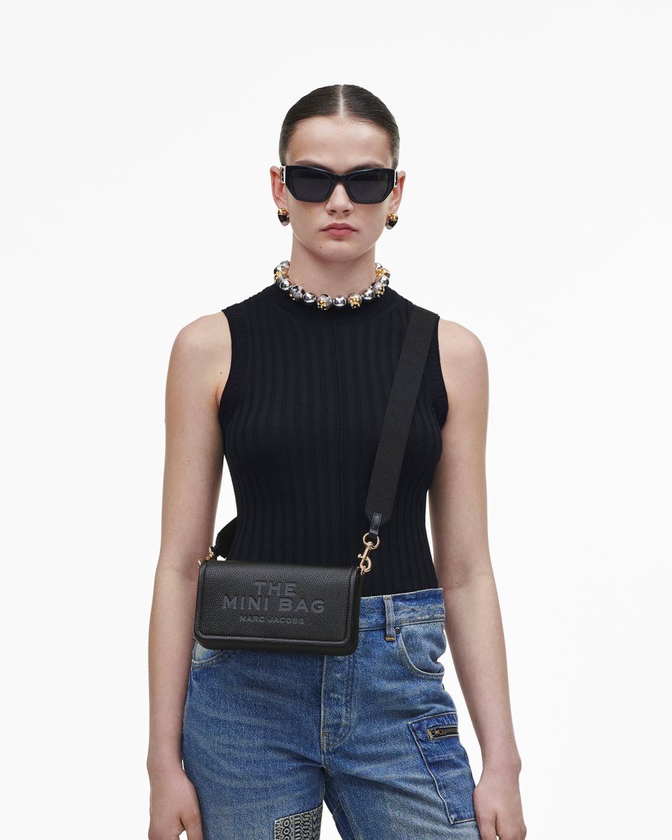 Marc Jacobs The Leather Mini Bag Black | EJVDXM206