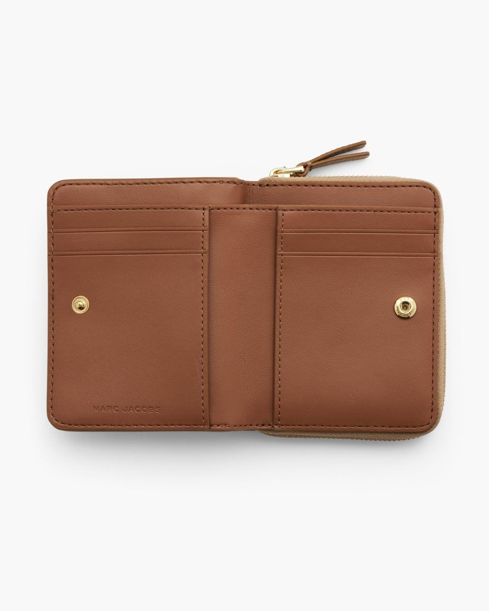 Marc Jacobs The Leather Mini Compact Wallet Brown | MKDHFB067