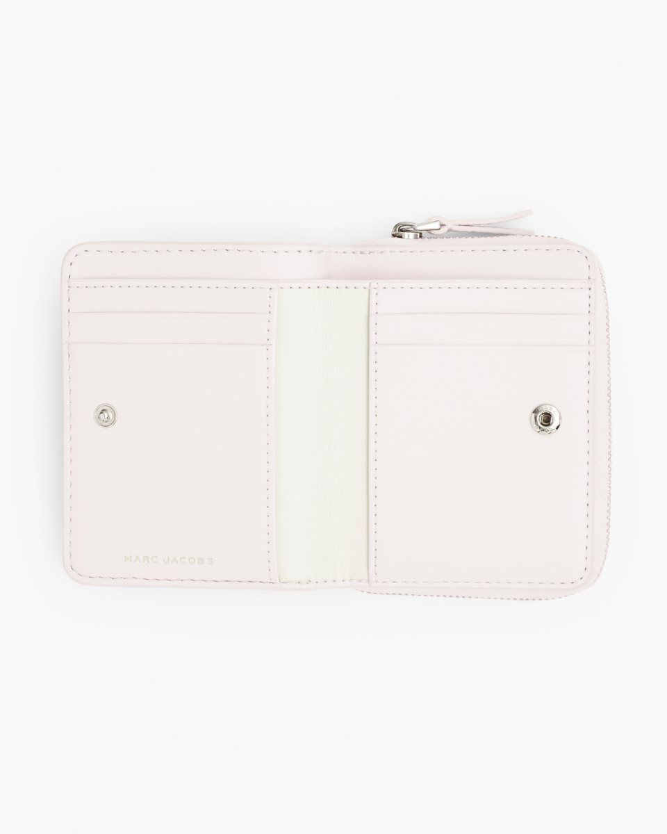 Marc Jacobs The Leather Mini Compact Wallet Cotton | MRTVCX794