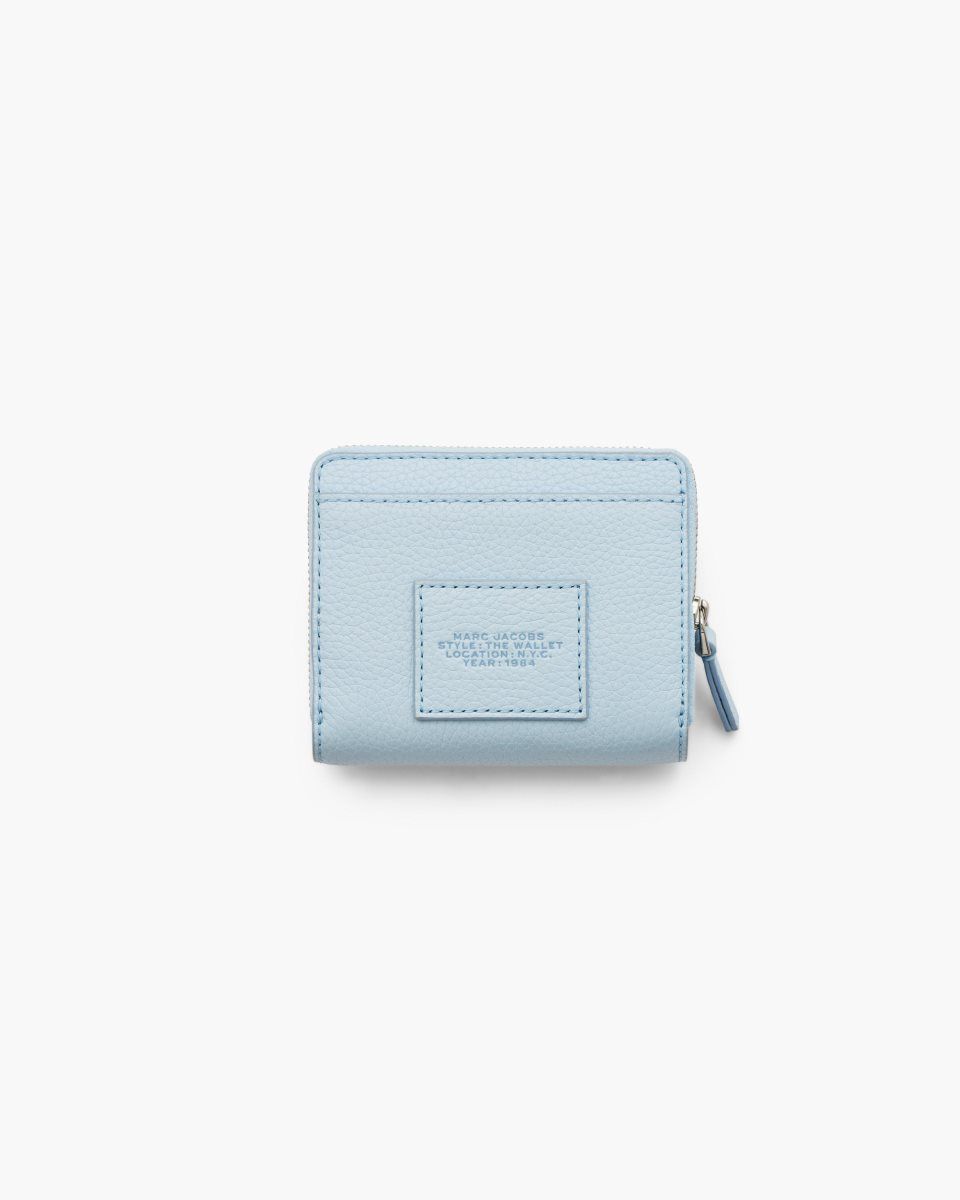 Marc Jacobs The Leather Mini Compact Wallet Blue | NSCEOB549