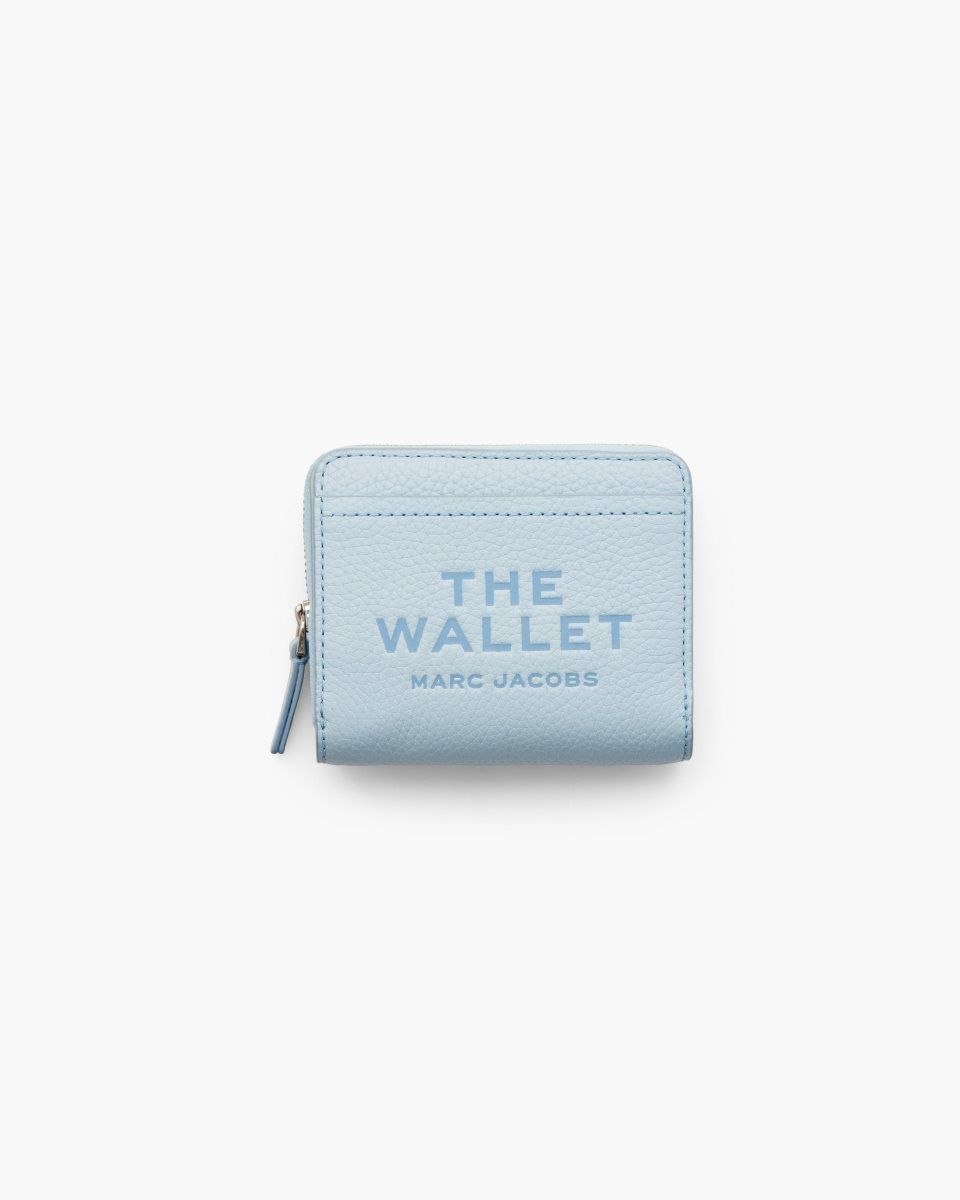 Marc Jacobs The Leather Mini Compact Wallet Blue | NSCEOB549