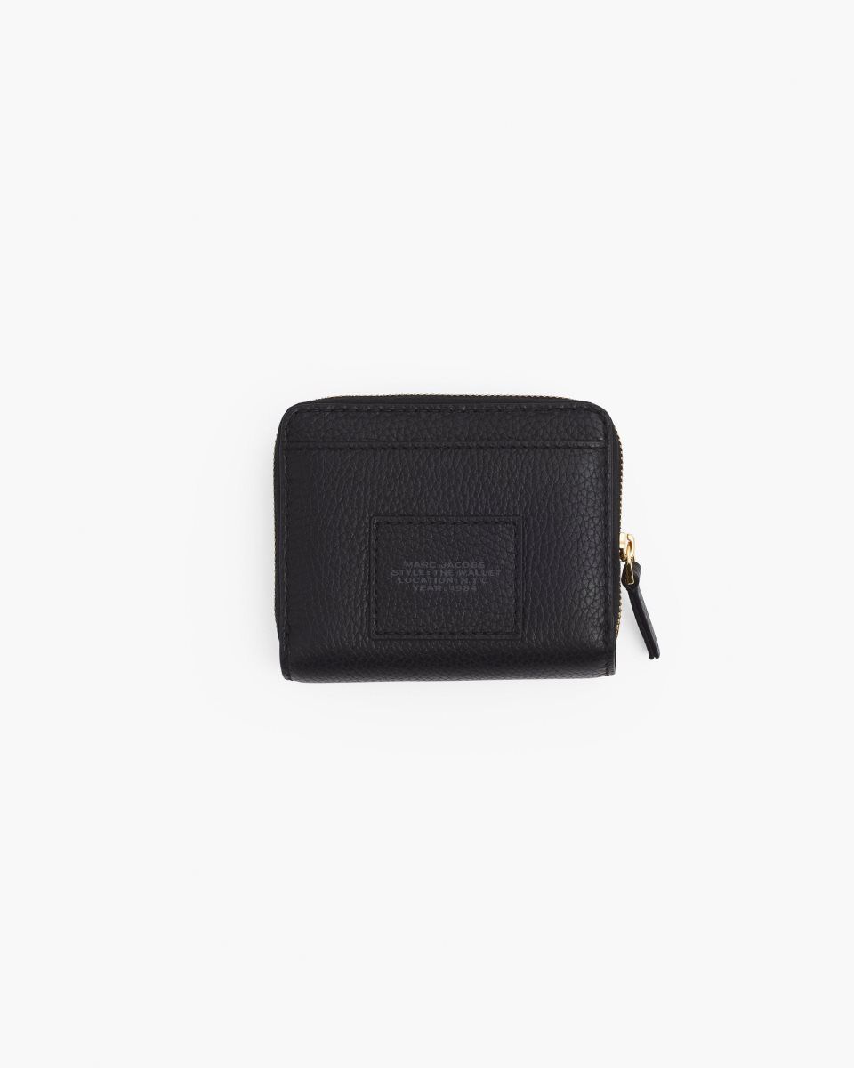 Marc Jacobs The Leather Mini Compact Wallet Black | SGNFOA291