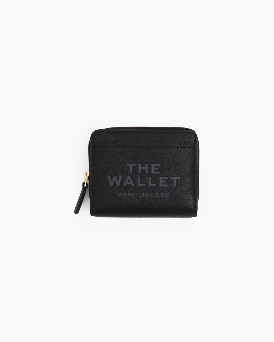 Marc Jacobs The Leather Mini Compact Wallet Black | SGNFOA291