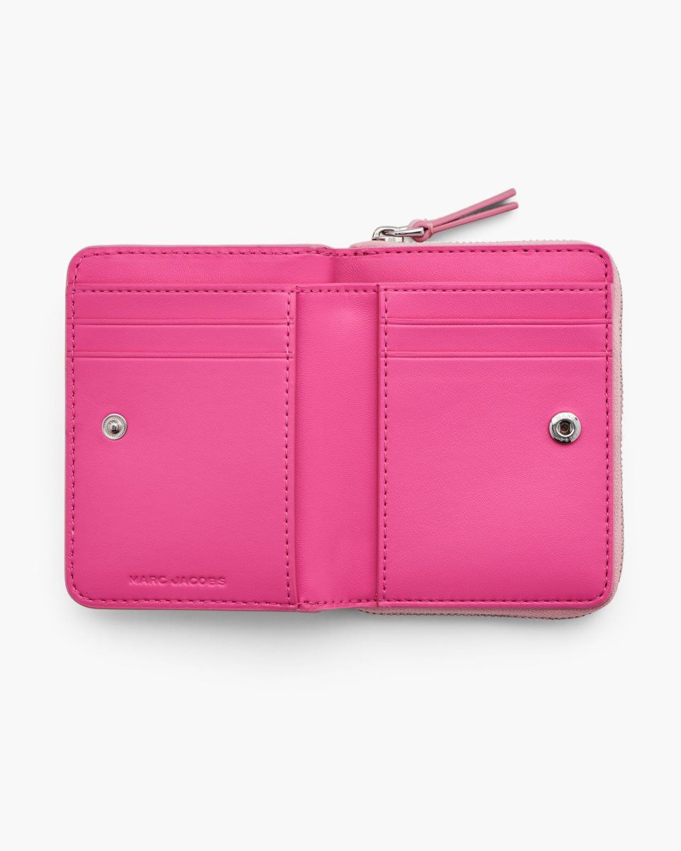 Marc Jacobs The Leather Mini Compact Wallet Pink | WIGBHN825