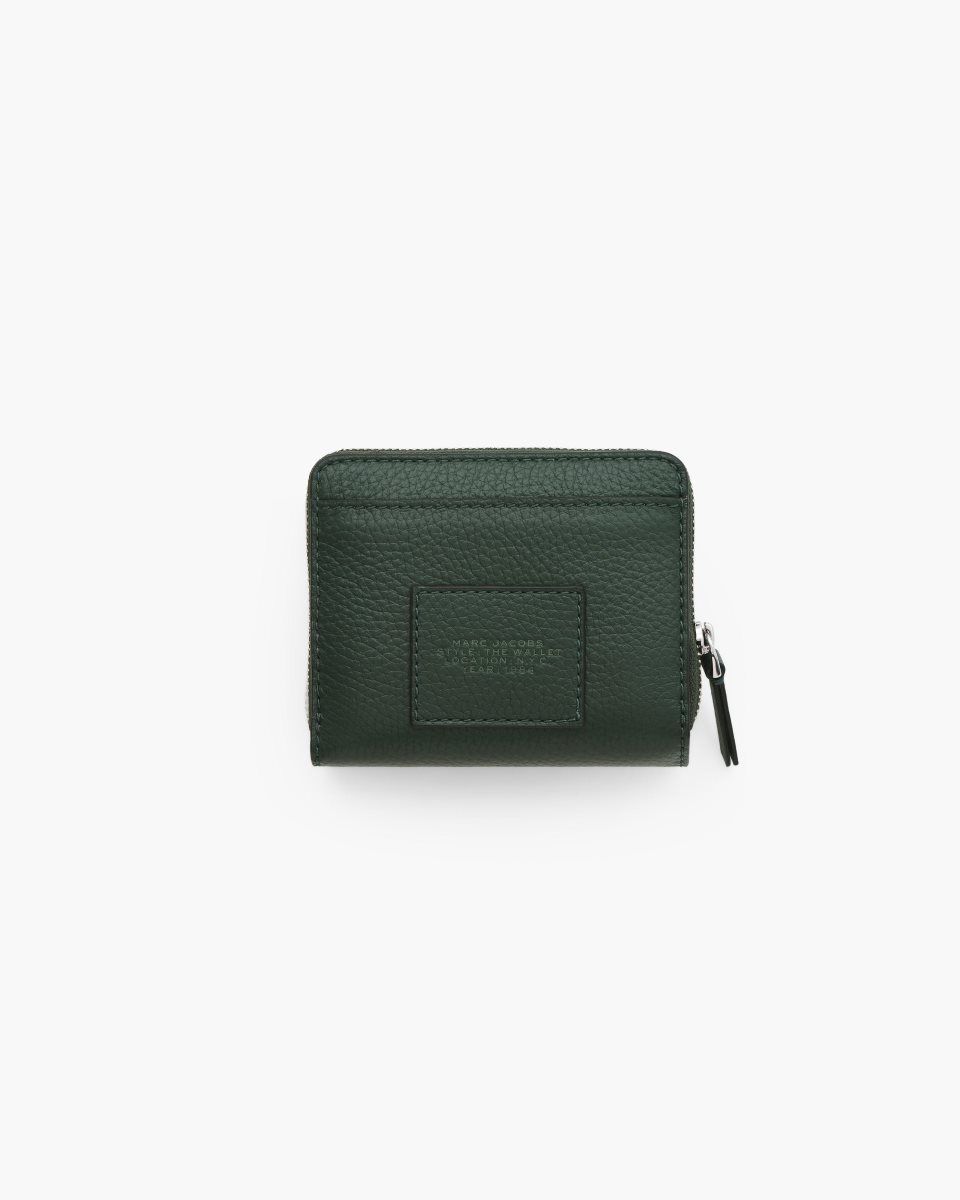 Marc Jacobs The Leather Mini Compact Wallet Dark Green | DICBSR841