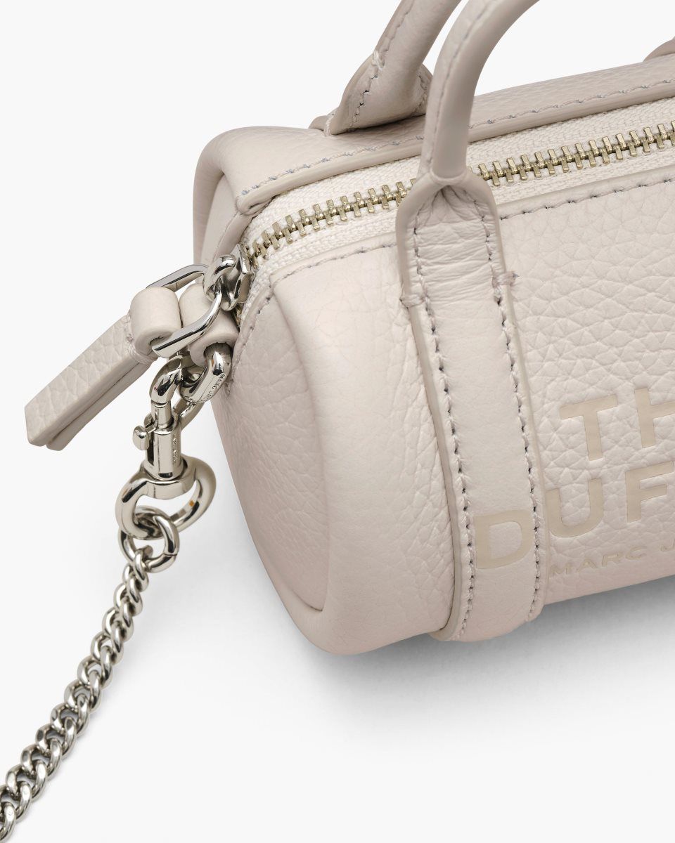 Marc Jacobs The Leather Nano Duffle Crossbody Silver | PZNILB526