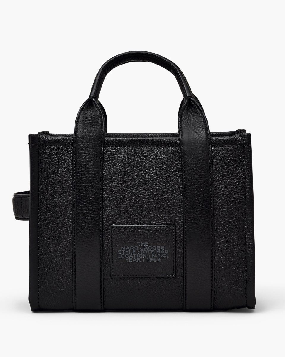 Marc Jacobs The Leather Small Tote Bag Black | MLCBZY615