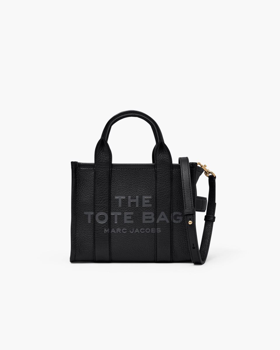 Marc Jacobs The Leather Small Tote Bag Black | MLCBZY615