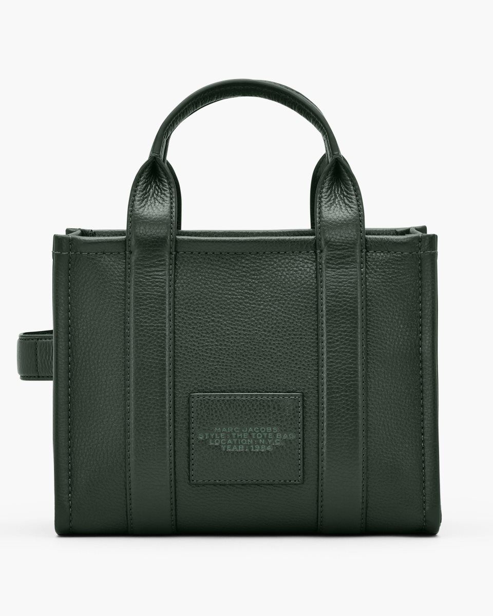 Marc Jacobs The Leather Small Tote Bag Dark Green | QJOCVS951