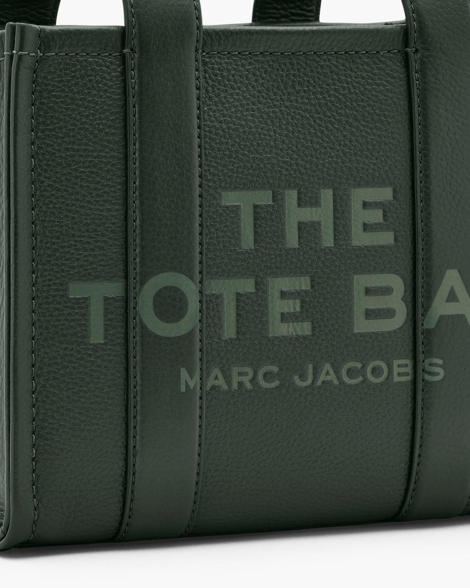 Marc Jacobs The Leather Small Tote Bag Dark Green | QJOCVS951