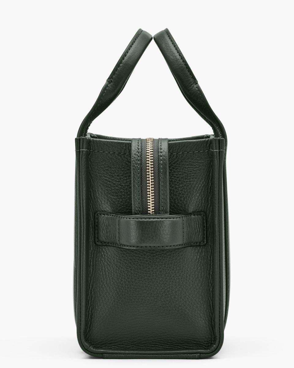 Marc Jacobs The Leather Small Tote Bag Dark Green | QJOCVS951