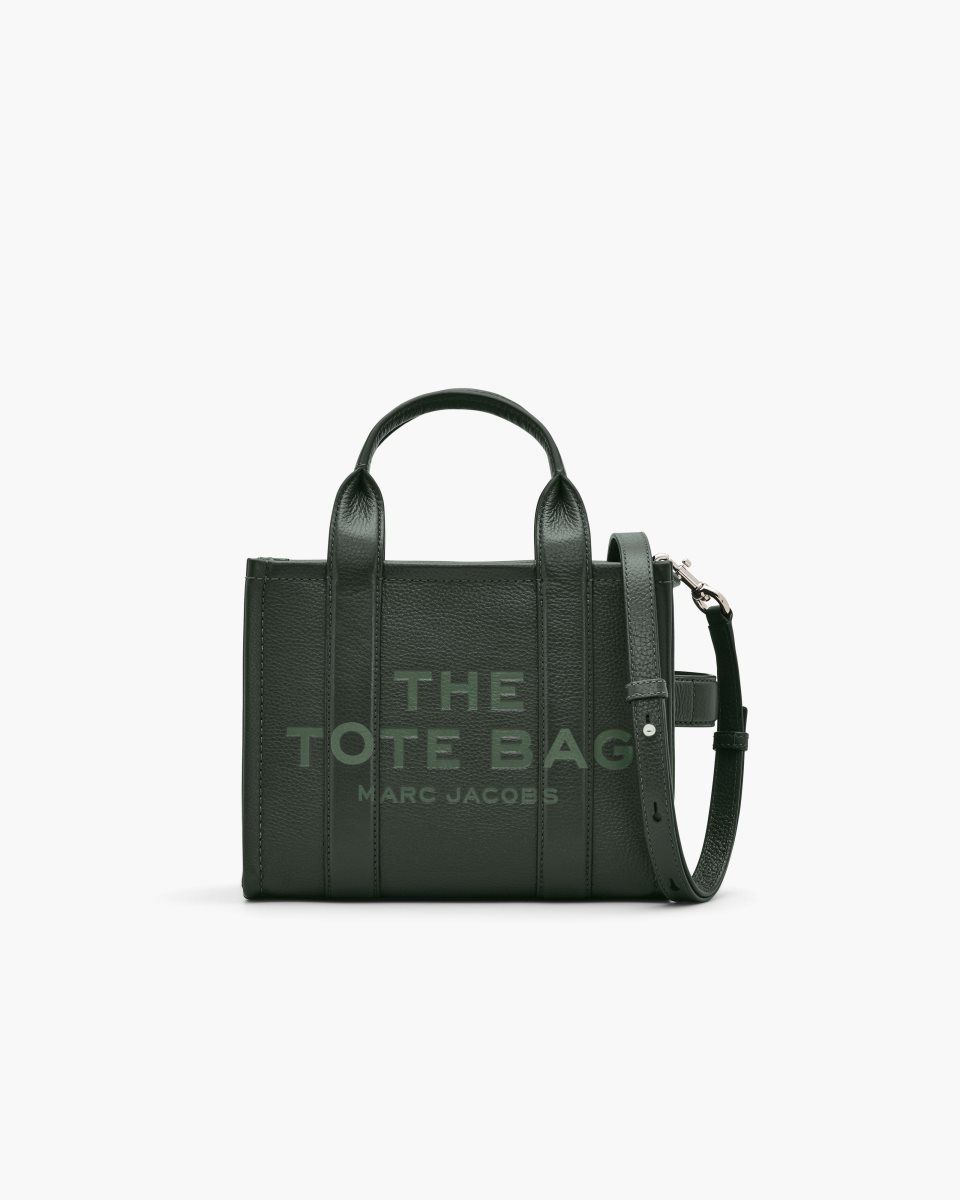 Marc Jacobs The Leather Small Tote Bag Dark Green | QJOCVS951