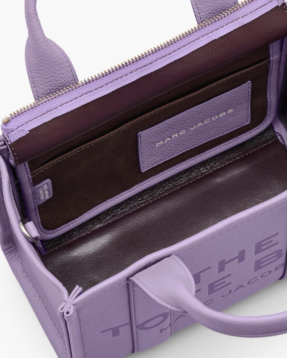 Marc Jacobs The Leather Small Tote Bag Purple | AEWQTO310