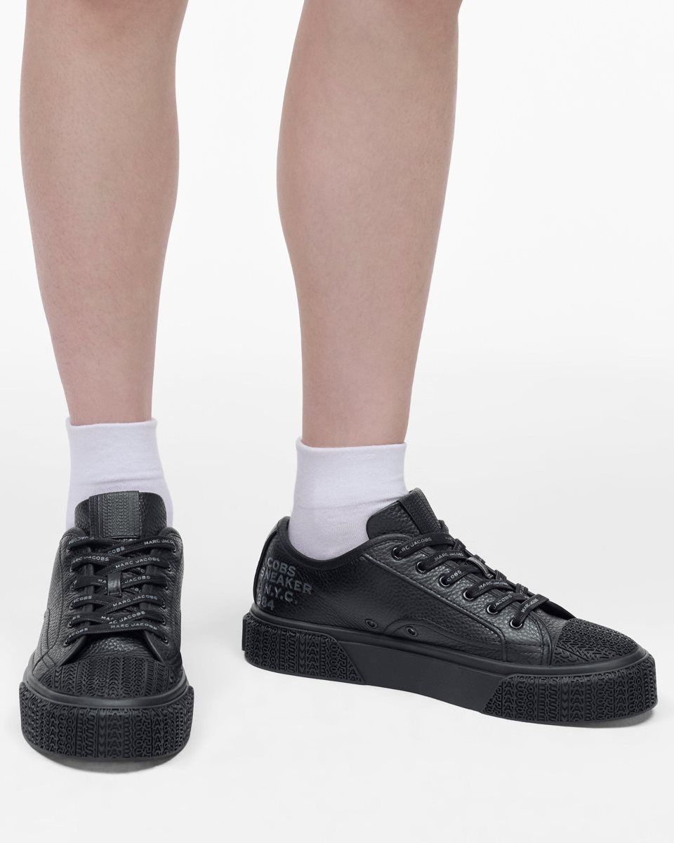 Marc Jacobs The Leather Sneaker Black | OXACQR186