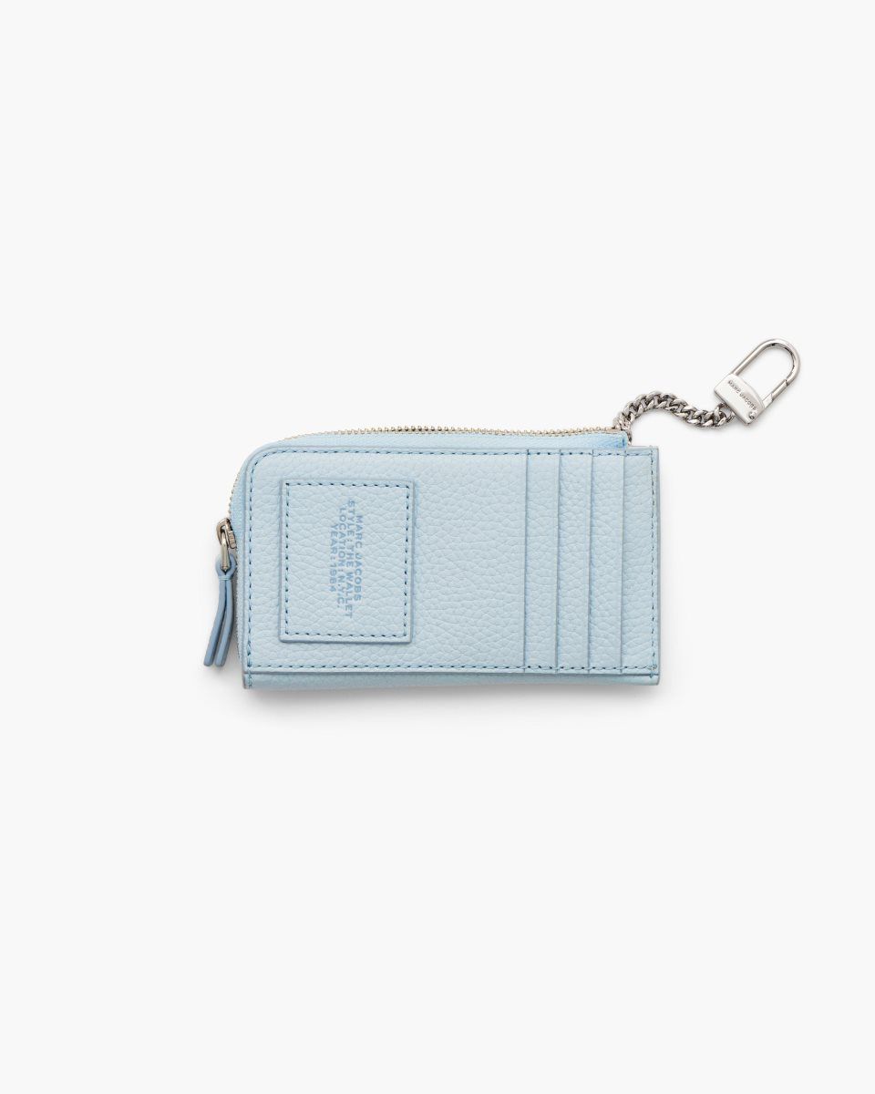 Marc Jacobs The Leather Top Zip Multi Wallet Blue | QJCGHZ721