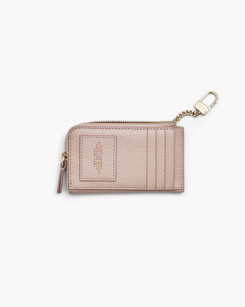 Marc Jacobs The Leather Top Zip Multi Wallet Rose | RICGON139