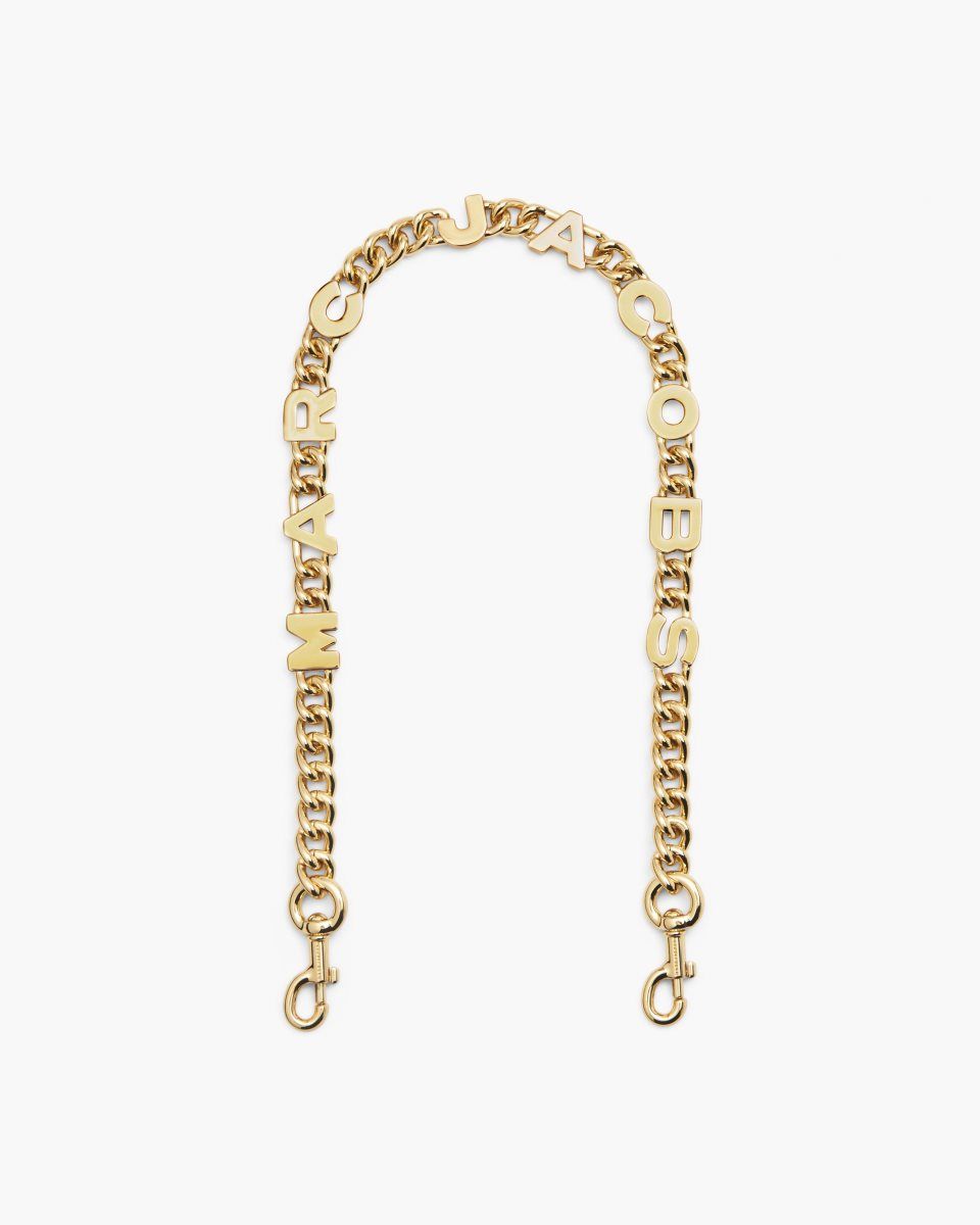 Marc Jacobs The Logo Chain Shoulder Strap Gold | KNVQIR287