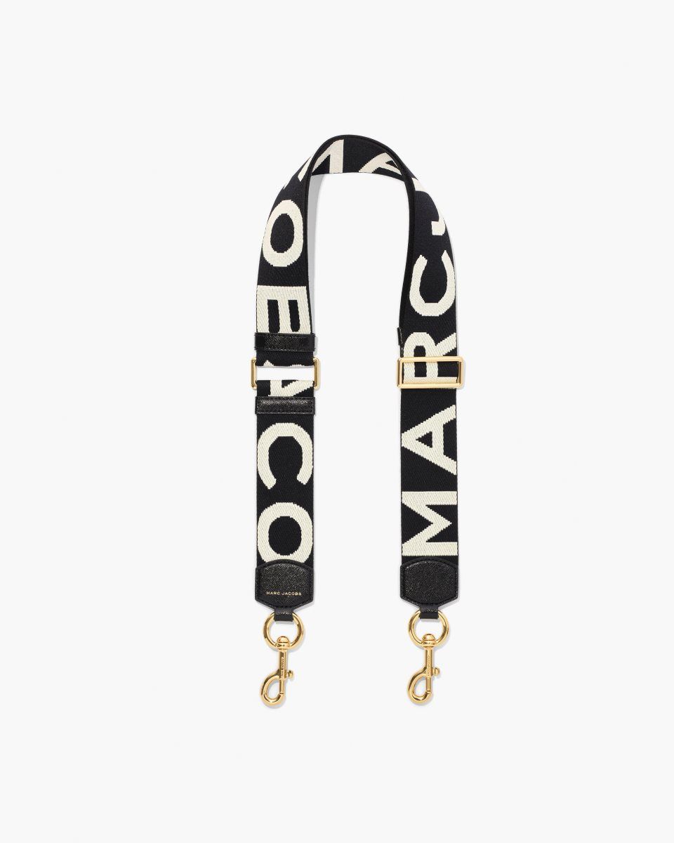 Marc Jacobs The Logo Webbing Strap Black / White | PRTQUO320