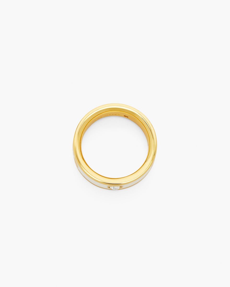 Marc Jacobs The Marc Jacobs Enamel Ring Gold / Cream | EXYFDV726