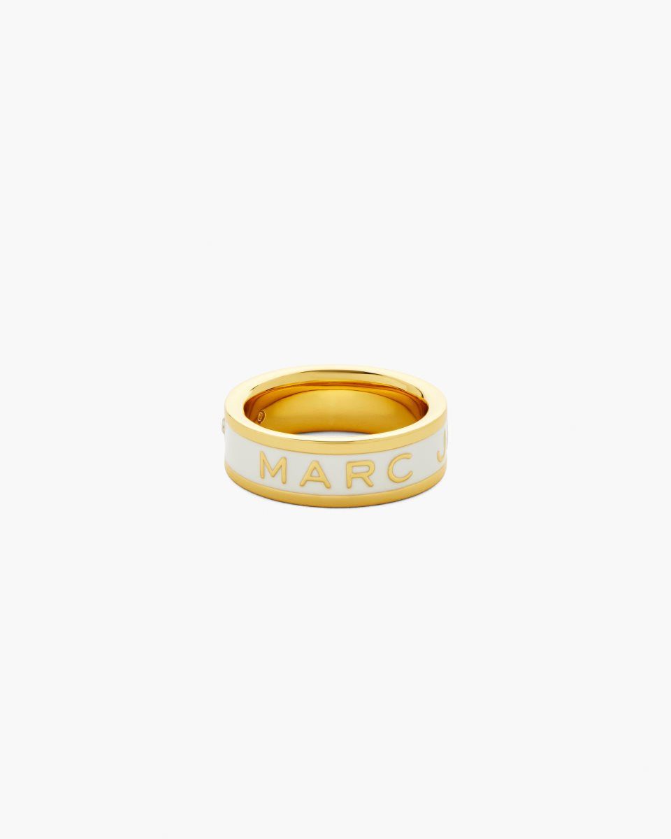 Marc Jacobs The Marc Jacobs Enamel Ring Gold / Cream | EXYFDV726