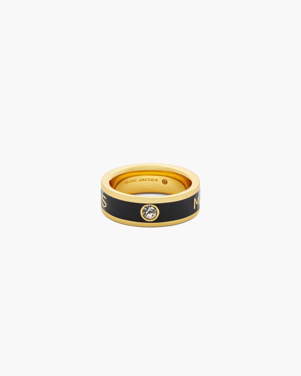 Marc Jacobs The Marc Jacobs Enamel Ring Gold / Black | SQNIMW417