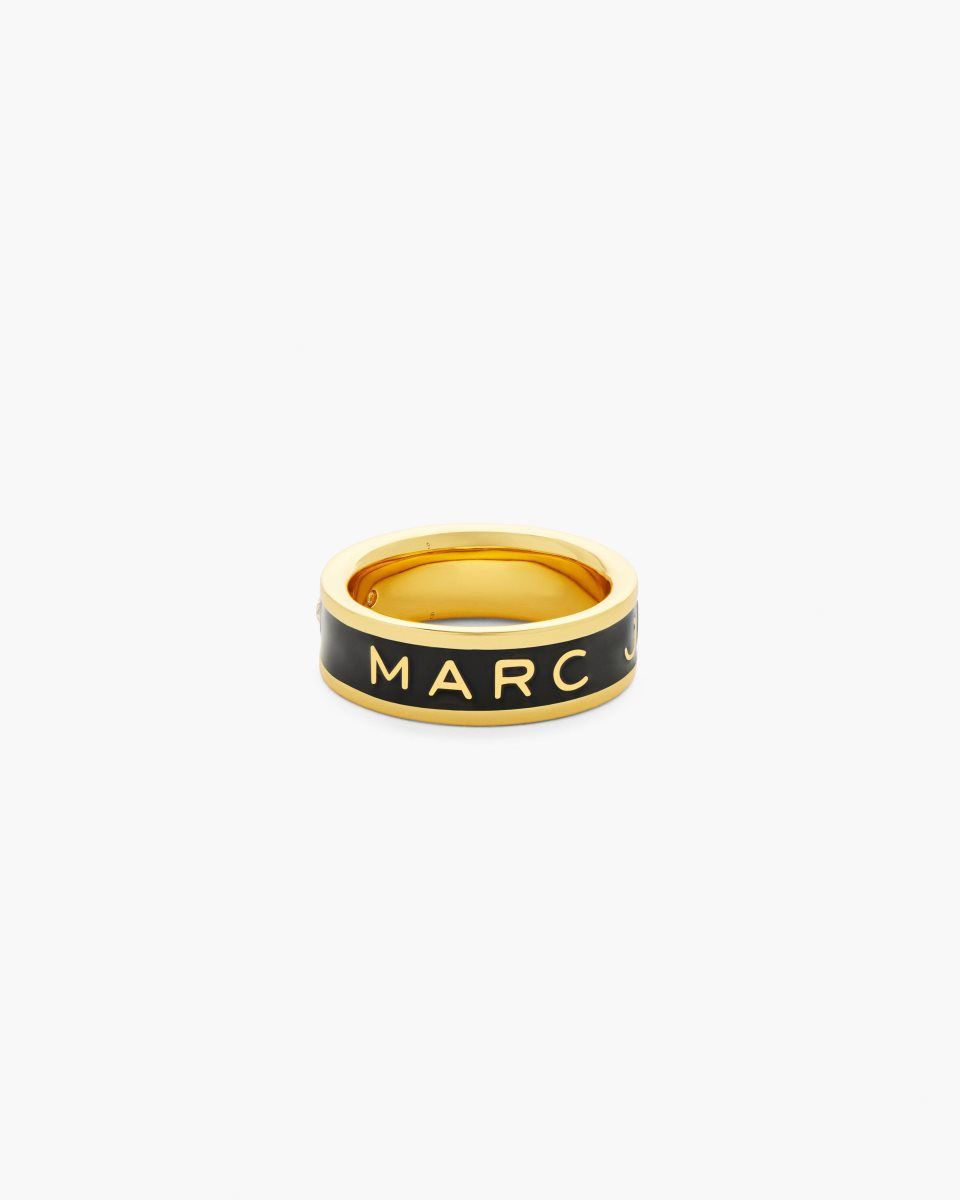 Marc Jacobs The Marc Jacobs Enamel Ring Gold / Black | SQNIMW417