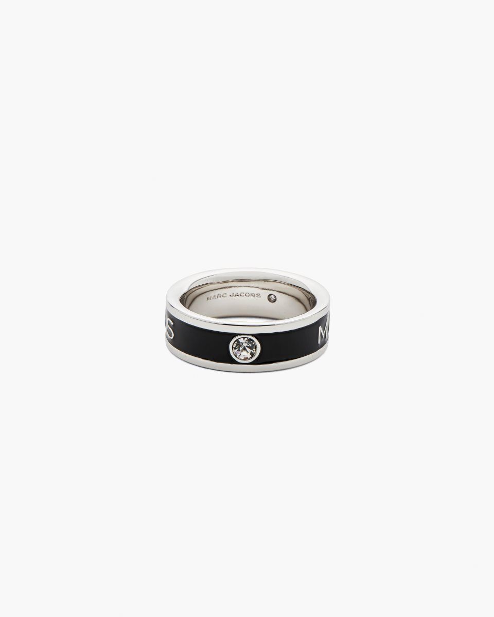 Marc Jacobs The Marc Jacobs Enamel Ring Silver / Black | UXKIYB023