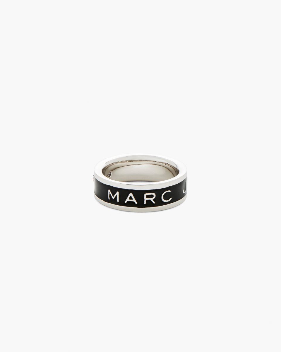 Marc Jacobs The Marc Jacobs Enamel Ring Silver / Black | UXKIYB023