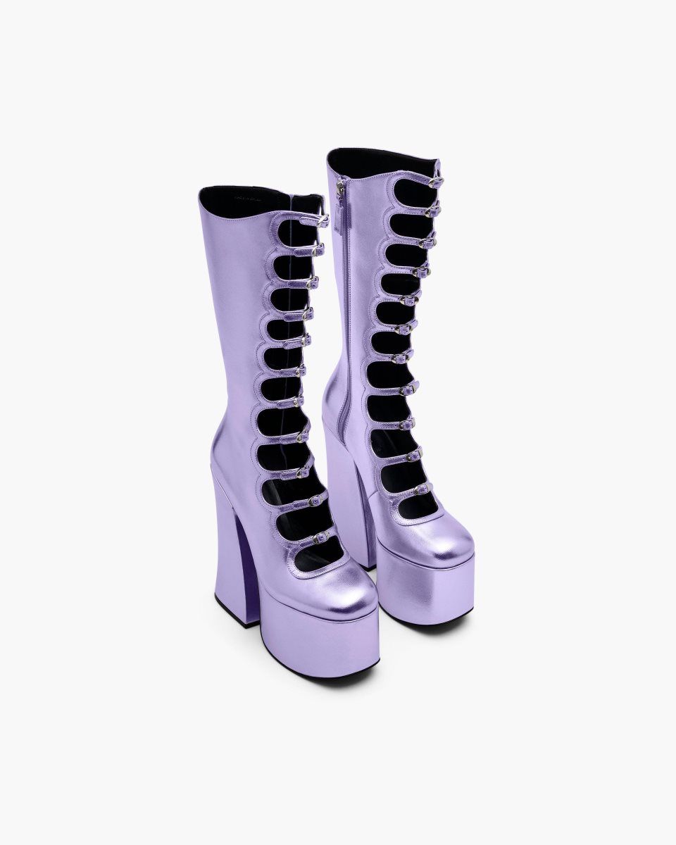 Marc Jacobs The Metallic Kiki Knee High Boot Purple | LTBJPS139