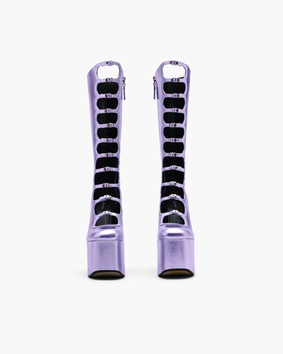 Marc Jacobs The Metallic Kiki Knee High Boot Purple | LTBJPS139