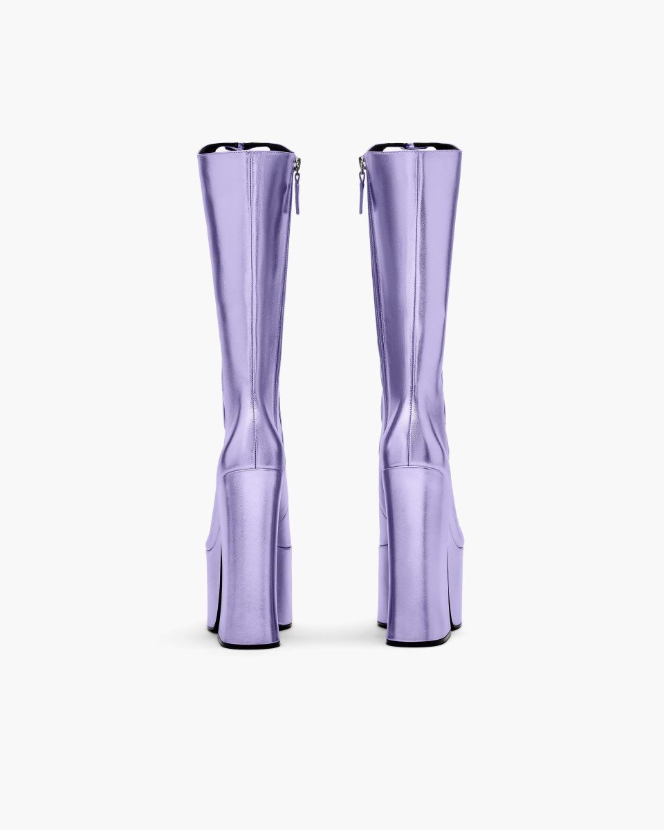 Marc Jacobs The Metallic Kiki Knee High Boot Purple | LTBJPS139