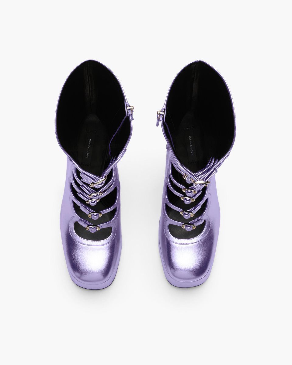 Marc Jacobs The Metallic Kiki Knee High Boot Purple | LTBJPS139